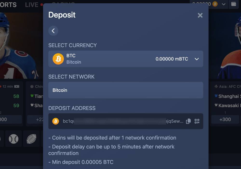 deposit bitcoin sportsbet one sportsbook